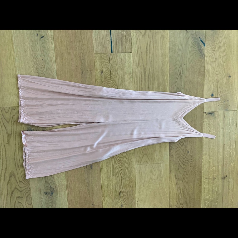 Free people silky blush jumpsuit